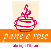 Logo pane e rose, catering all'italiana